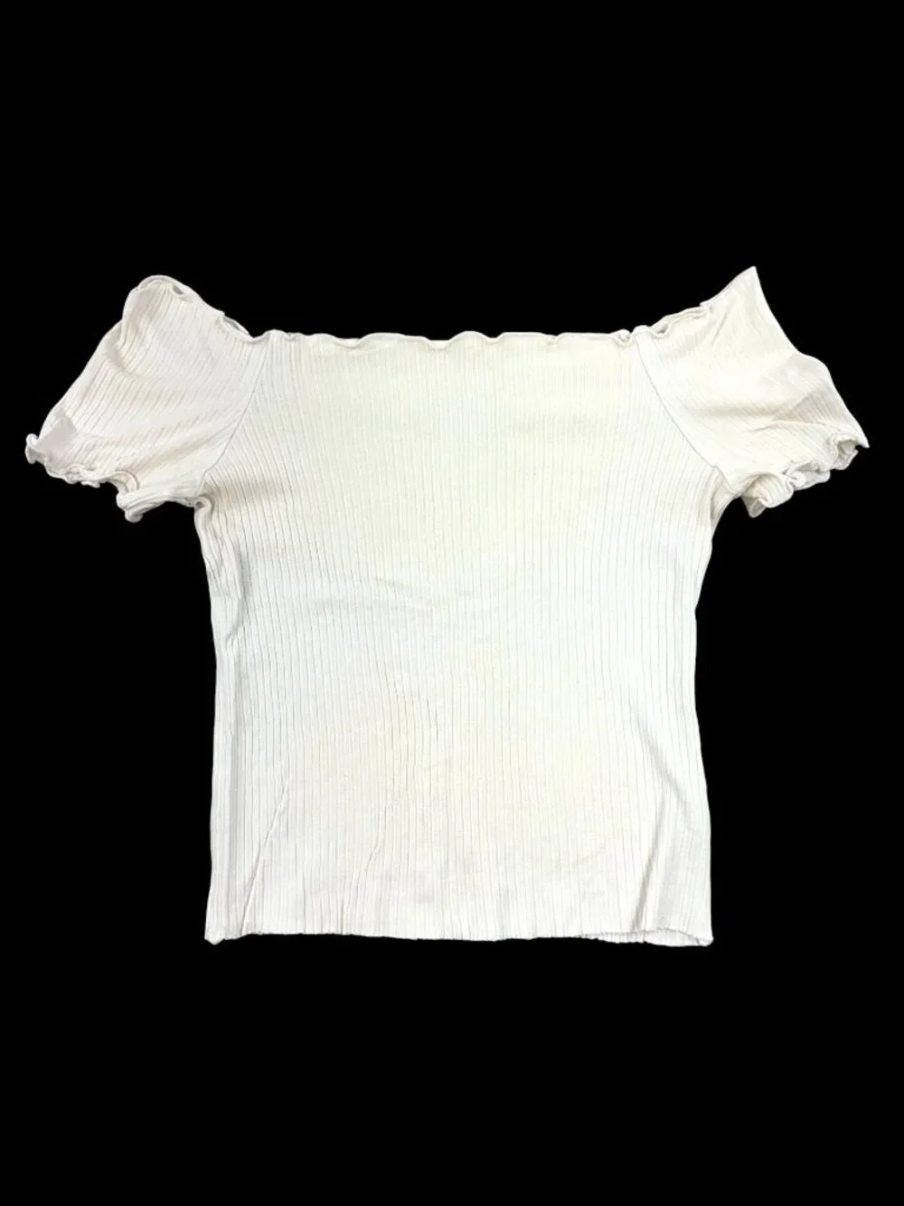 Apple Off the Shoulder Ribbed Top - Picture 2 of 6